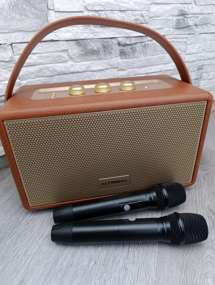 Караоке-система ALTRONIX Bravo 220D, расцветка Tawny (карамельная), с двумя микрофонами